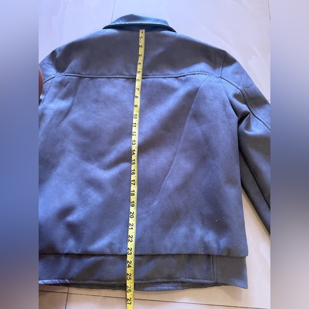 FERRARI F COLLECTIONS — MADE IN ITALY, FAUX LEATHER, SUEDE, GREY, LUXURY JACKET - Picture 8 of 16